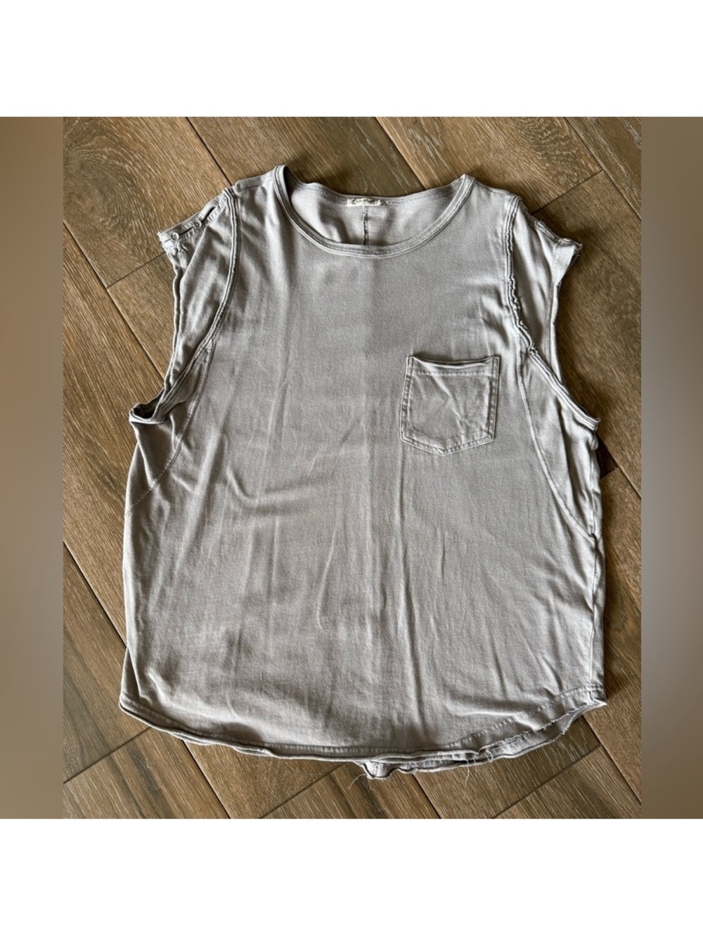 Free People Relaxed Muscle Tee in Light Gray